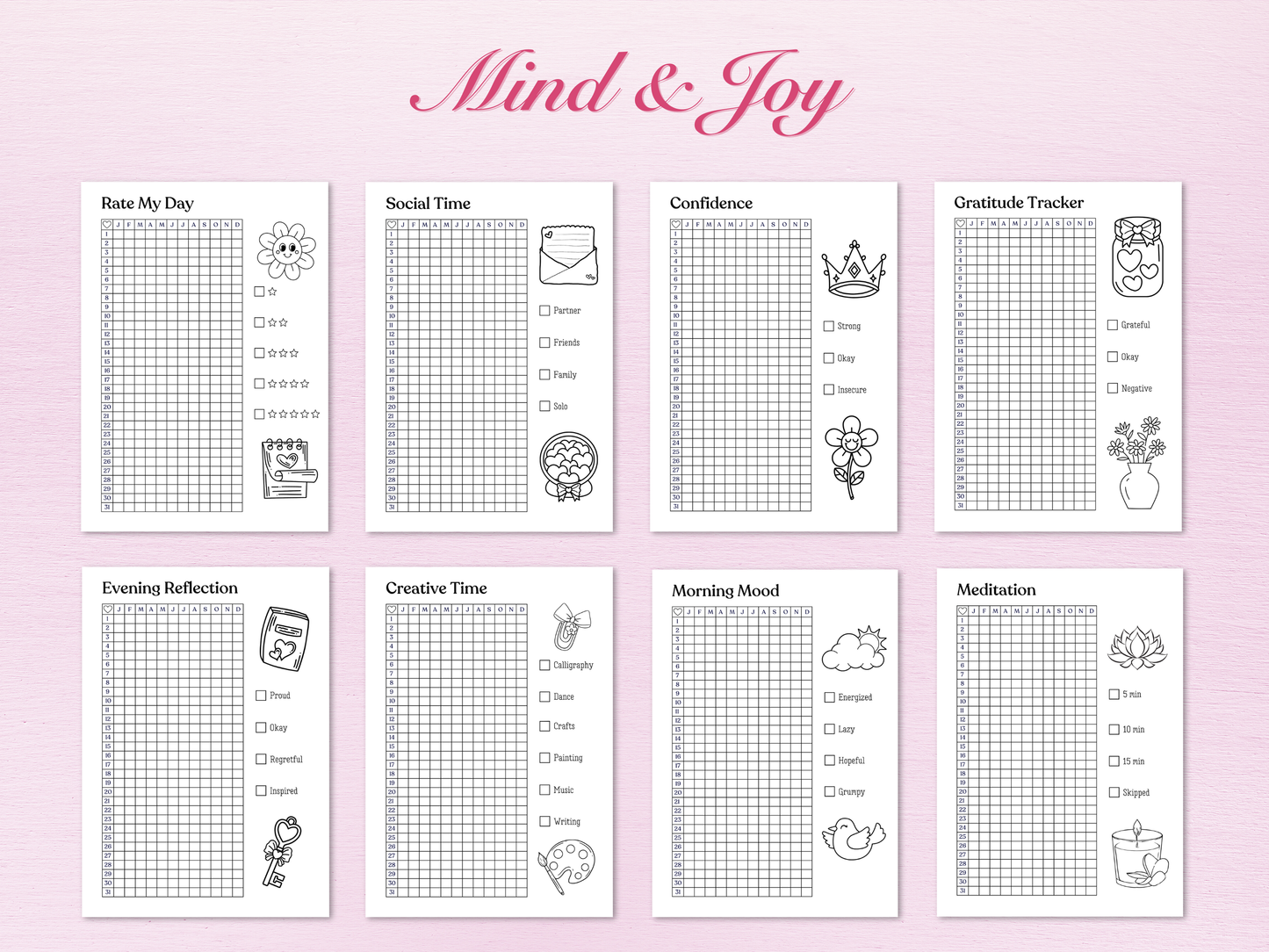 Coquette Yearly Trackers Bundle