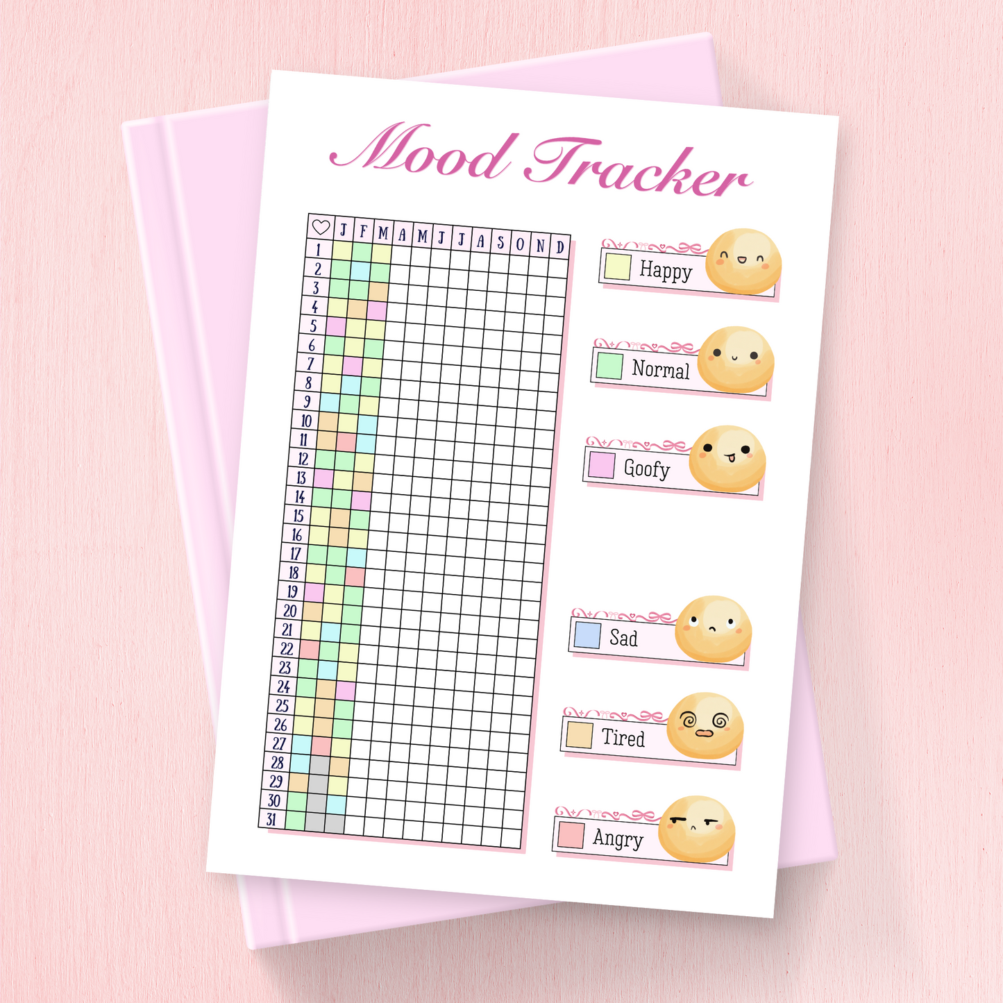 Yearly Mood Tracker for Bullet Journal