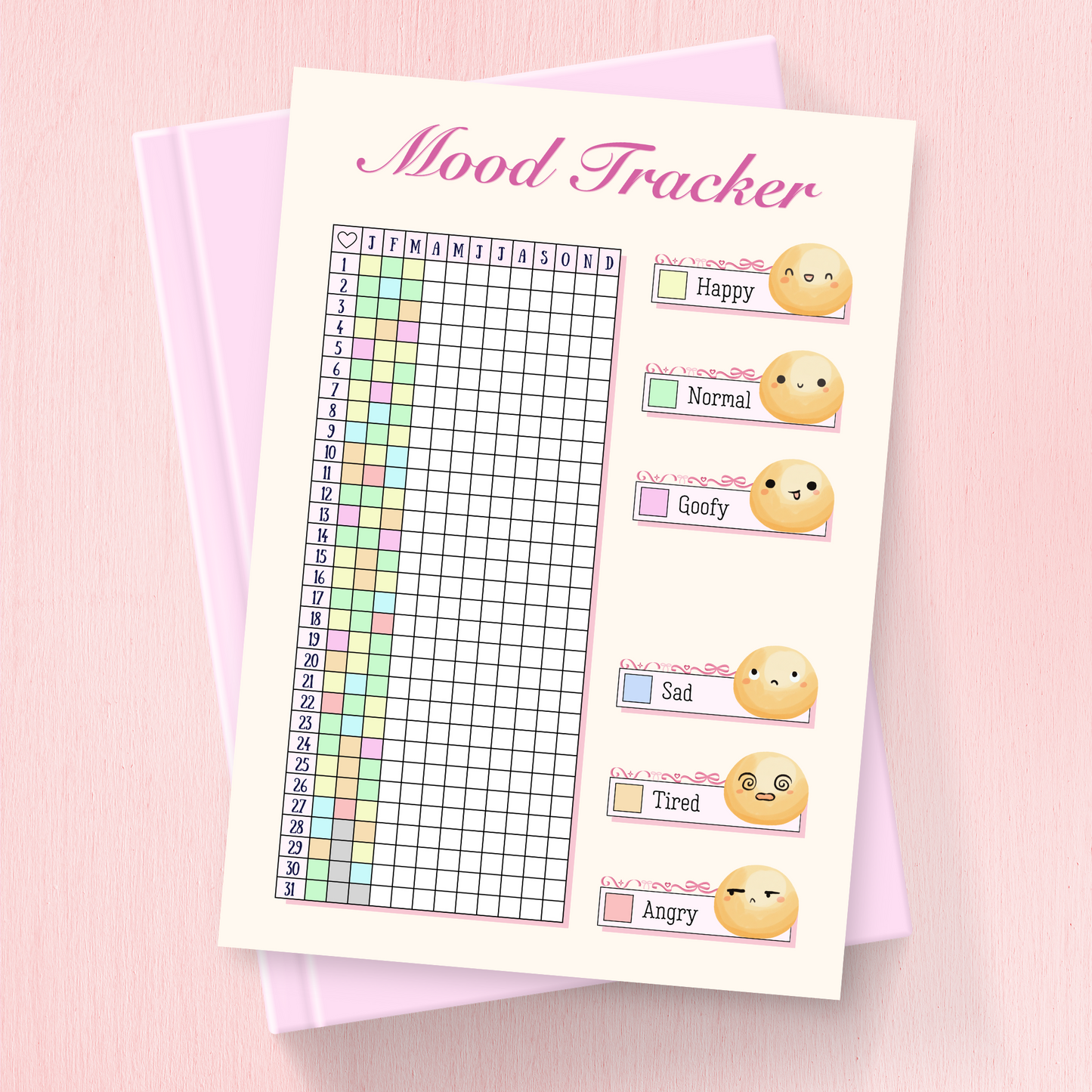 Yearly Mood Tracker for Bullet Journal