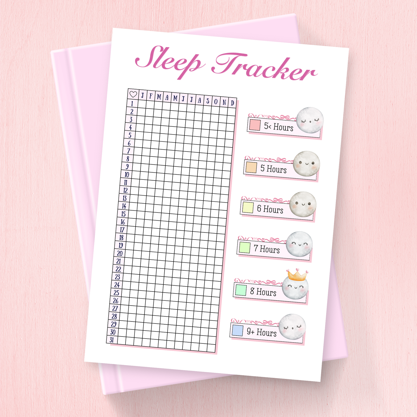 Yearly Sleep Tracker for Bullet Journal