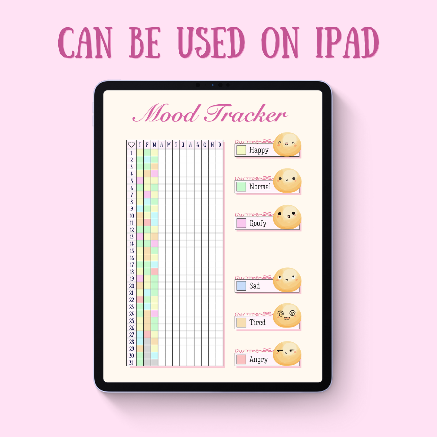Yearly Mood Tracker for Bullet Journal