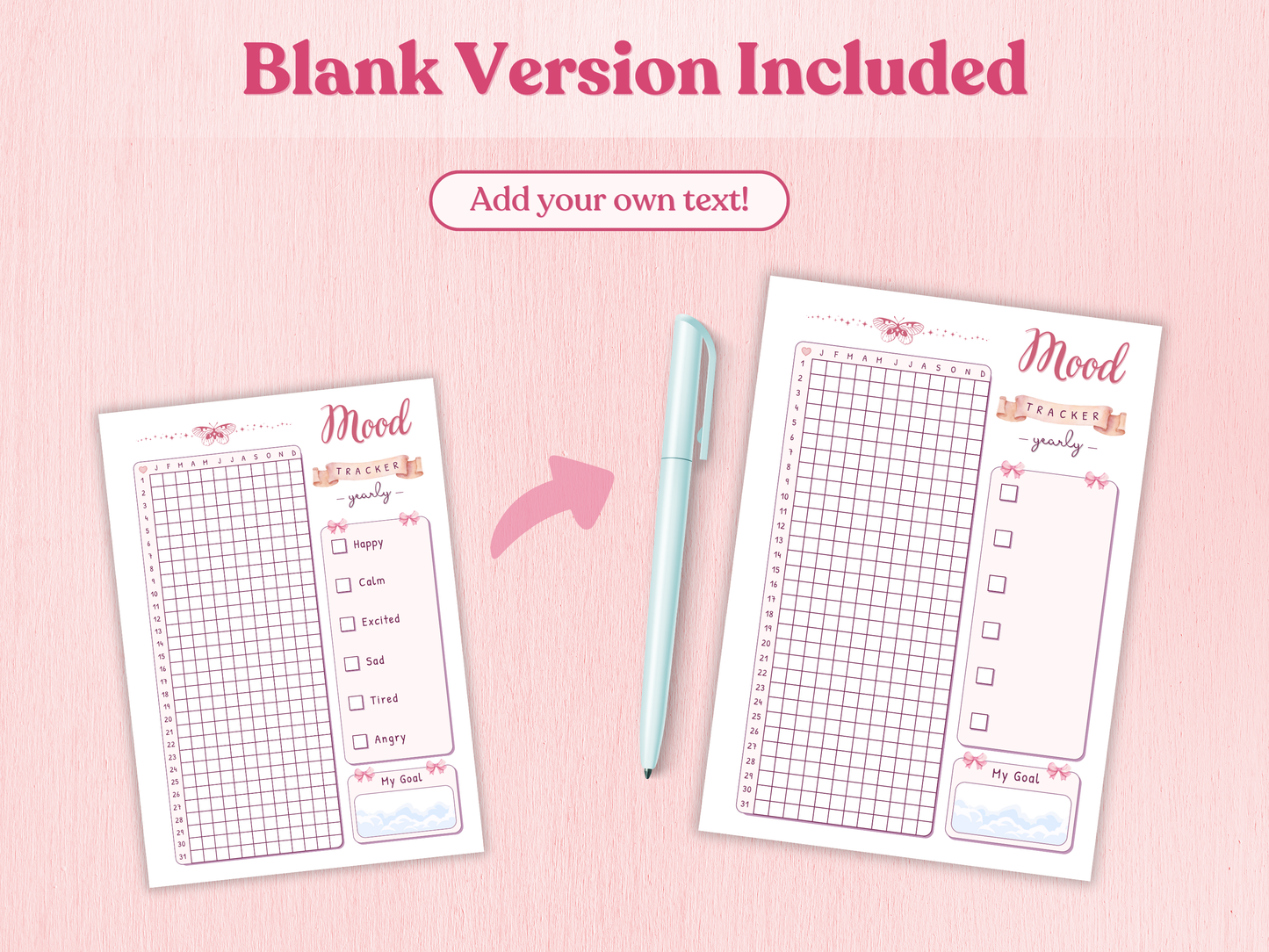 Coquette Yearly Tracker Bundle | 40+ Aesthetic Pages