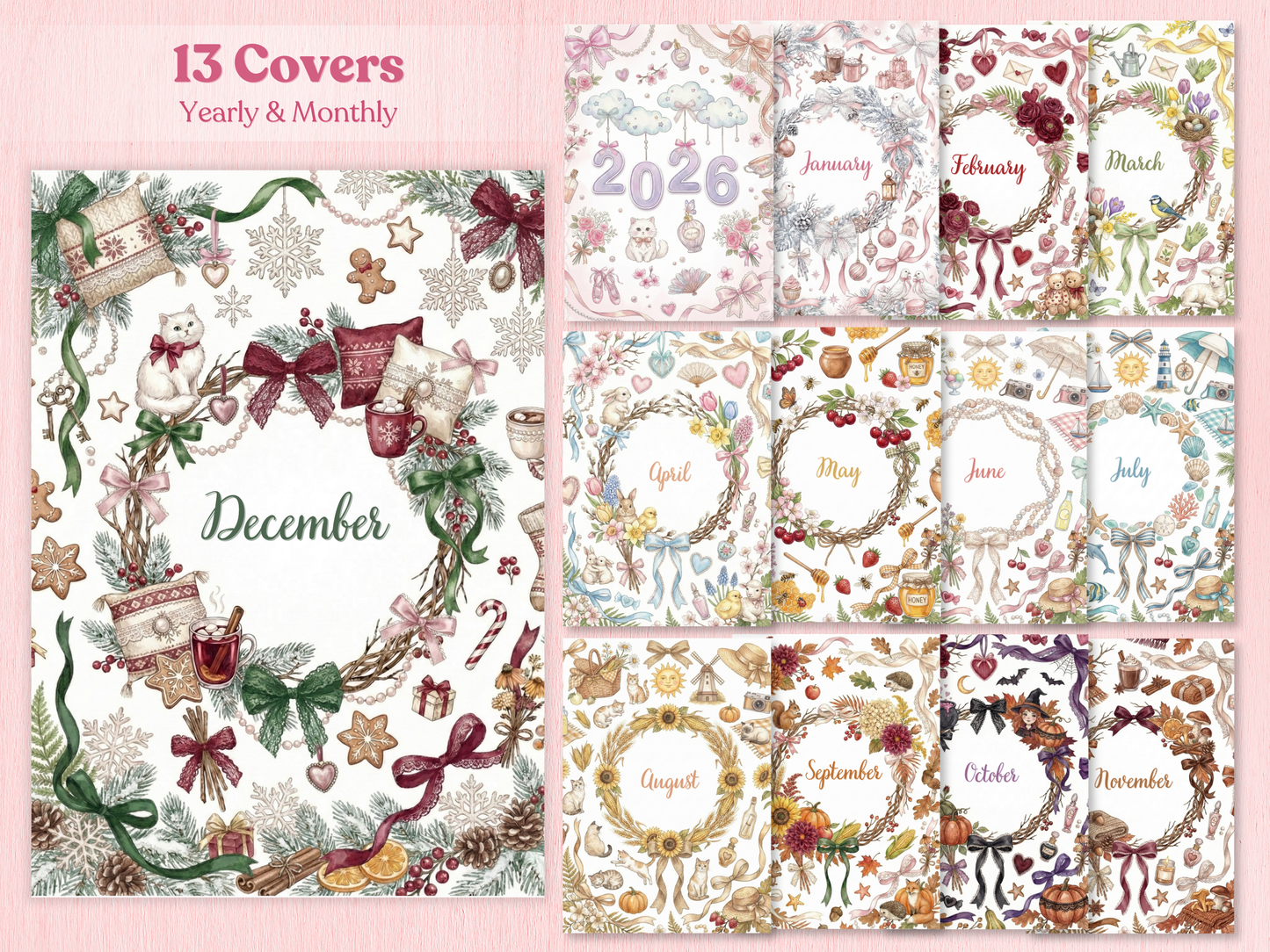 Ultimate 2026 Coquette Bullet Journal Bundle (145+ Pages) | Printable & Digital