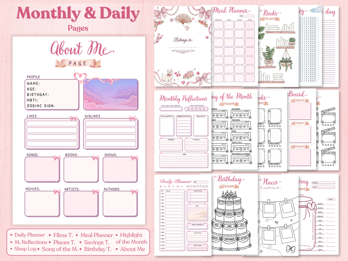 Ultimate 2026 Coquette Bullet Journal Bundle (145+ Pages) | Printable & Digital