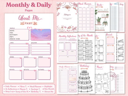 Ultimate 2026 Coquette Bullet Journal Bundle (145+ Pages) | Printable & Digital