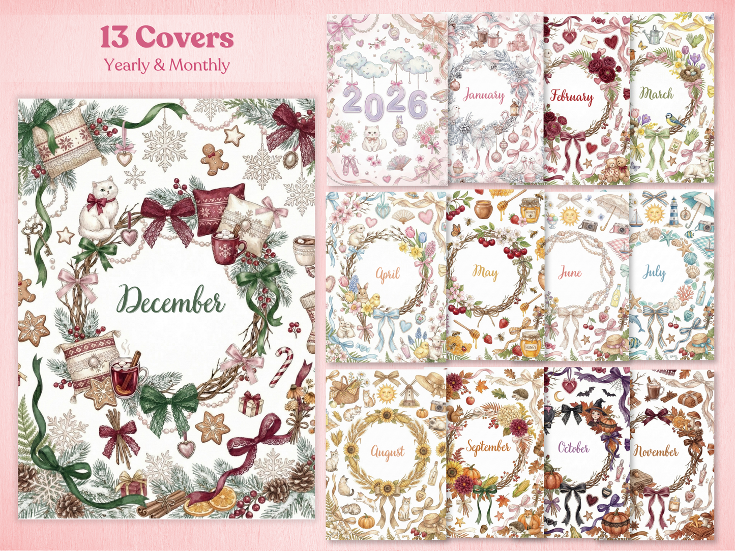 Ultimate 2026 Coquette Bullet Journal Bundle (145+ Pages) | Printable & Digital