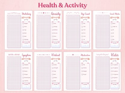 Coquette Yearly Tracker Bundle | 40+ Aesthetic Pages