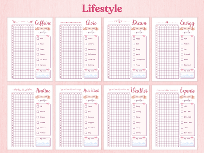 Coquette Yearly Tracker Bundle | 40+ Aesthetic Pages