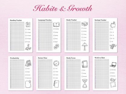 Coquette Yearly Trackers Bundle