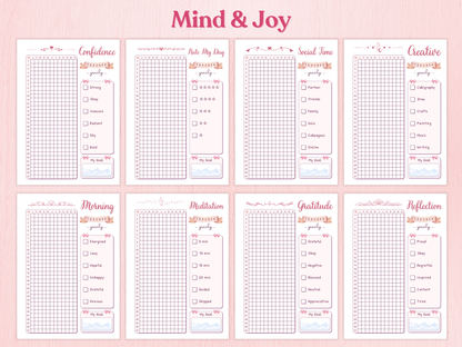 Coquette Yearly Tracker Bundle | 40+ Aesthetic Pages
