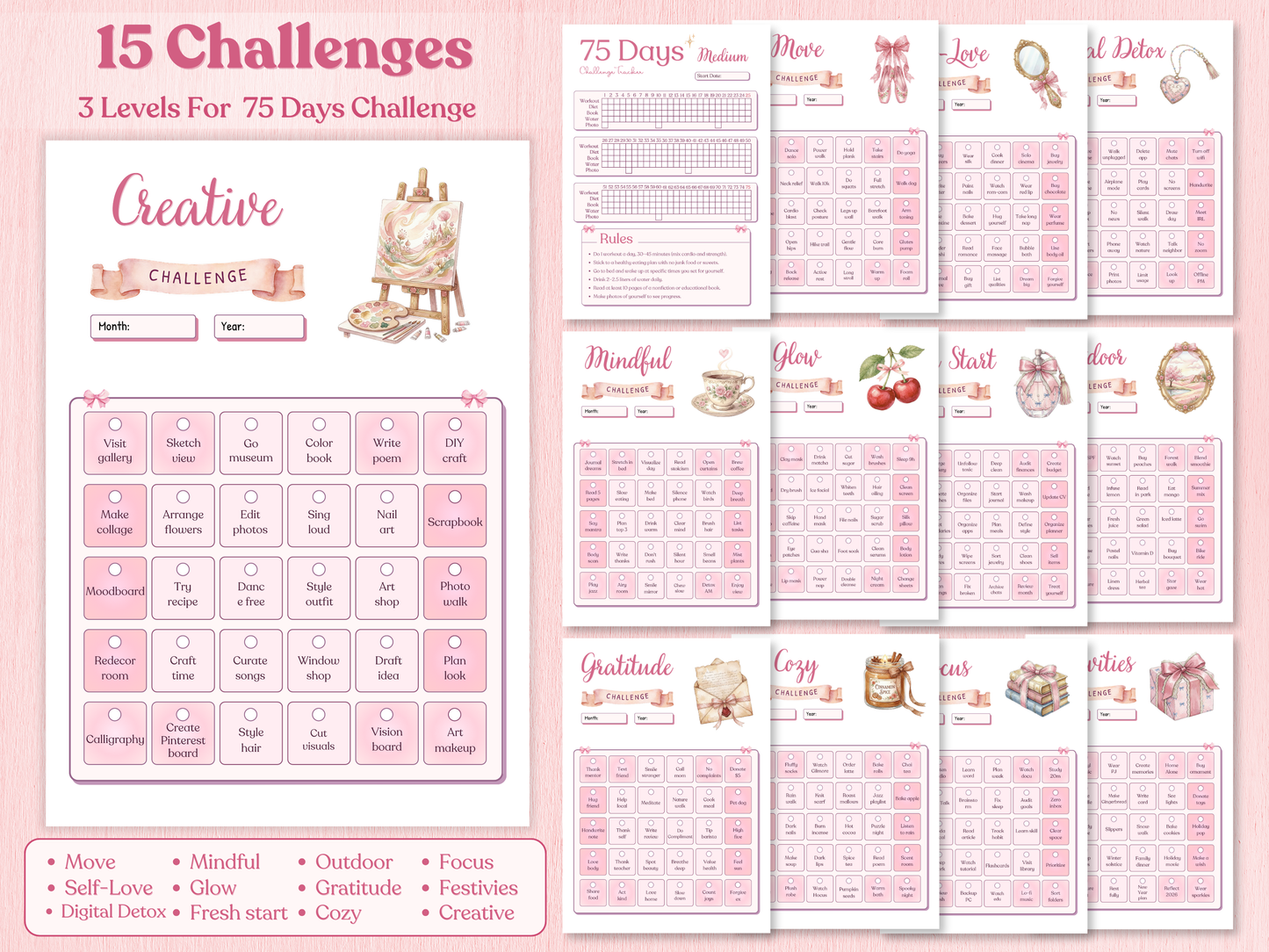 Ultimate 2026 Coquette Bullet Journal Bundle (145+ Pages) | Printable & Digital