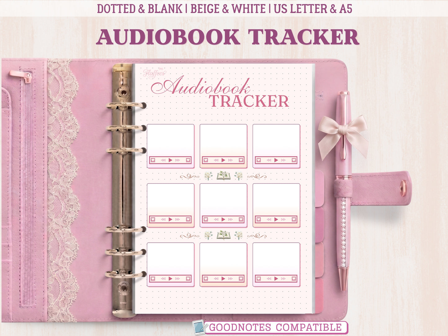 Premade Bujo Audiobook "Player" Tracker
