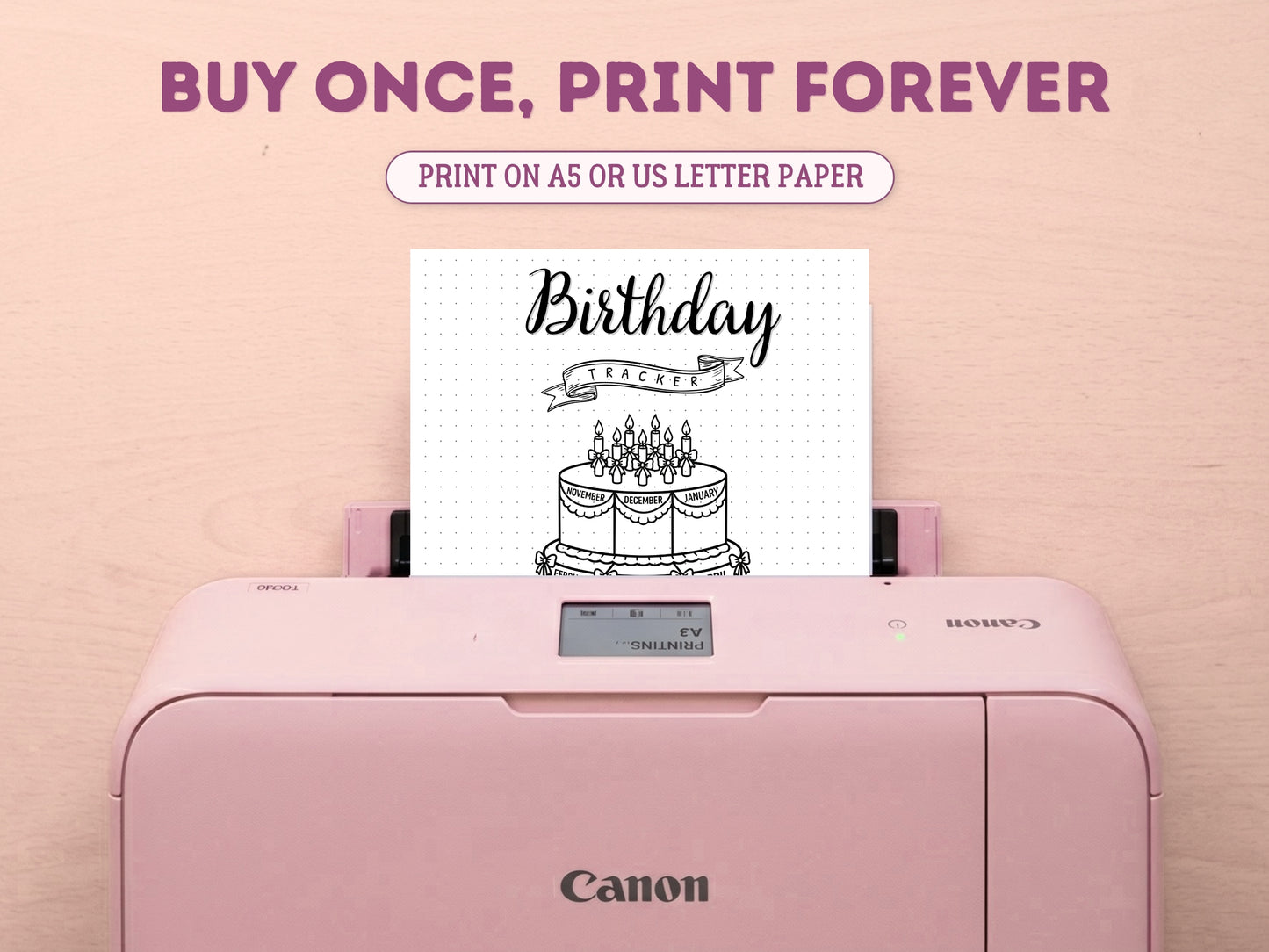 Premade Coquette Birthday Cake Tracker