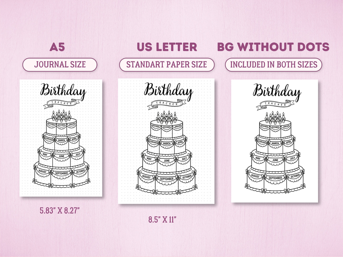 Premade Coquette Birthday Cake Tracker