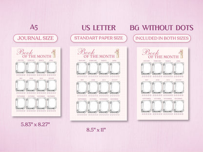Premade Book of the Month BuJo Tracker