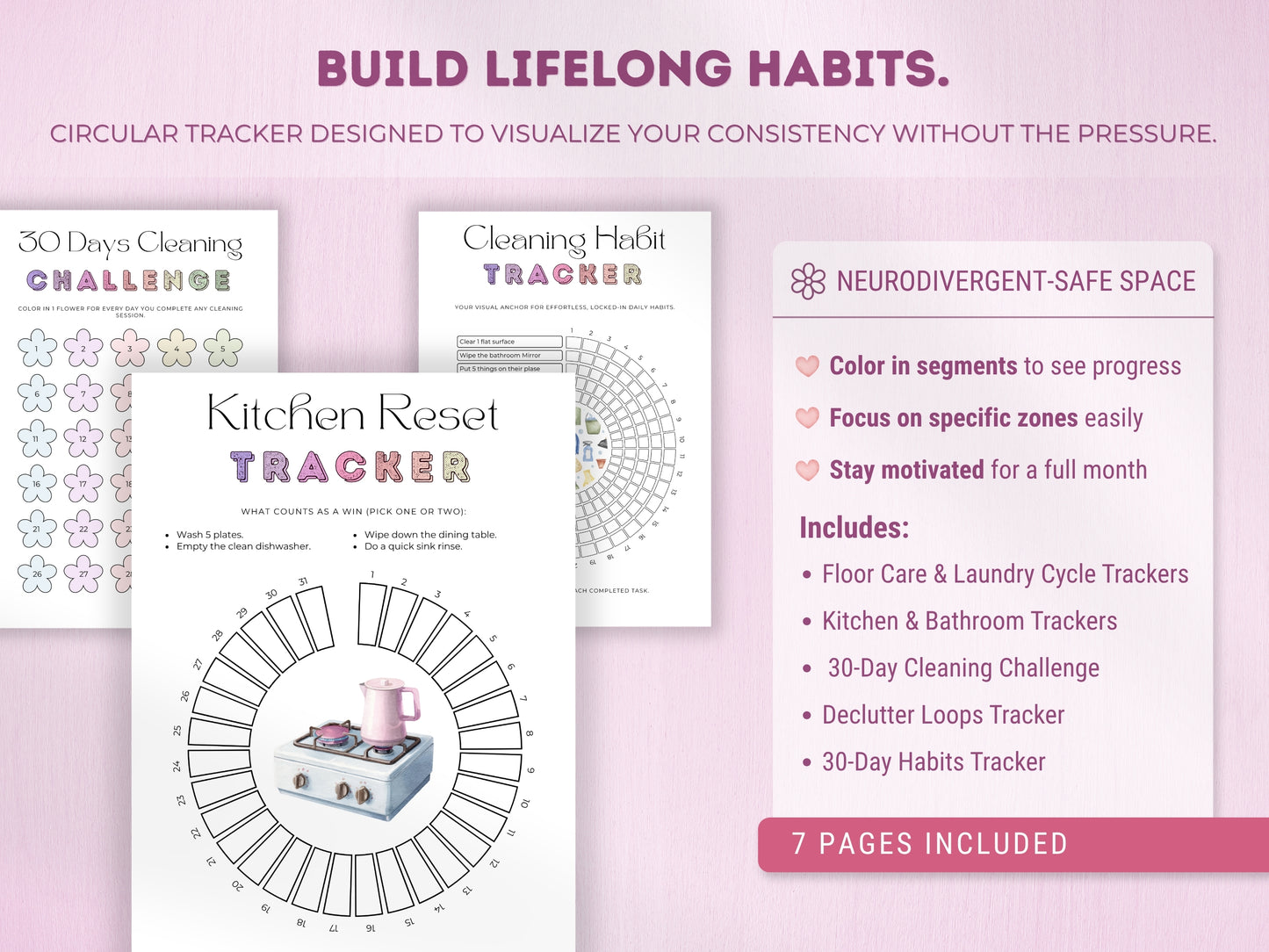 ADHD Cleaning & Home Reset Planner (Editable Bundle)