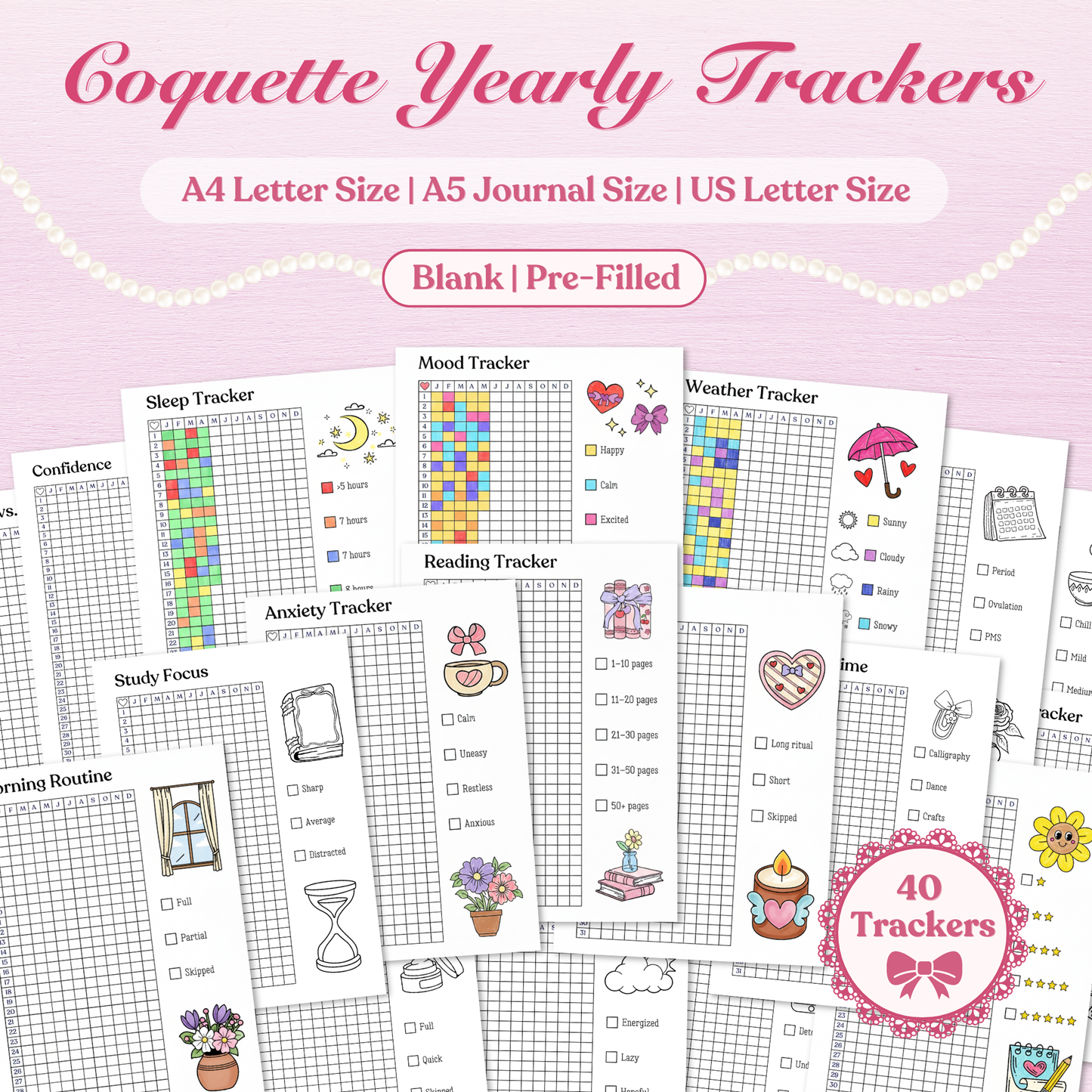 Coquette Yearly Trackers Bundle