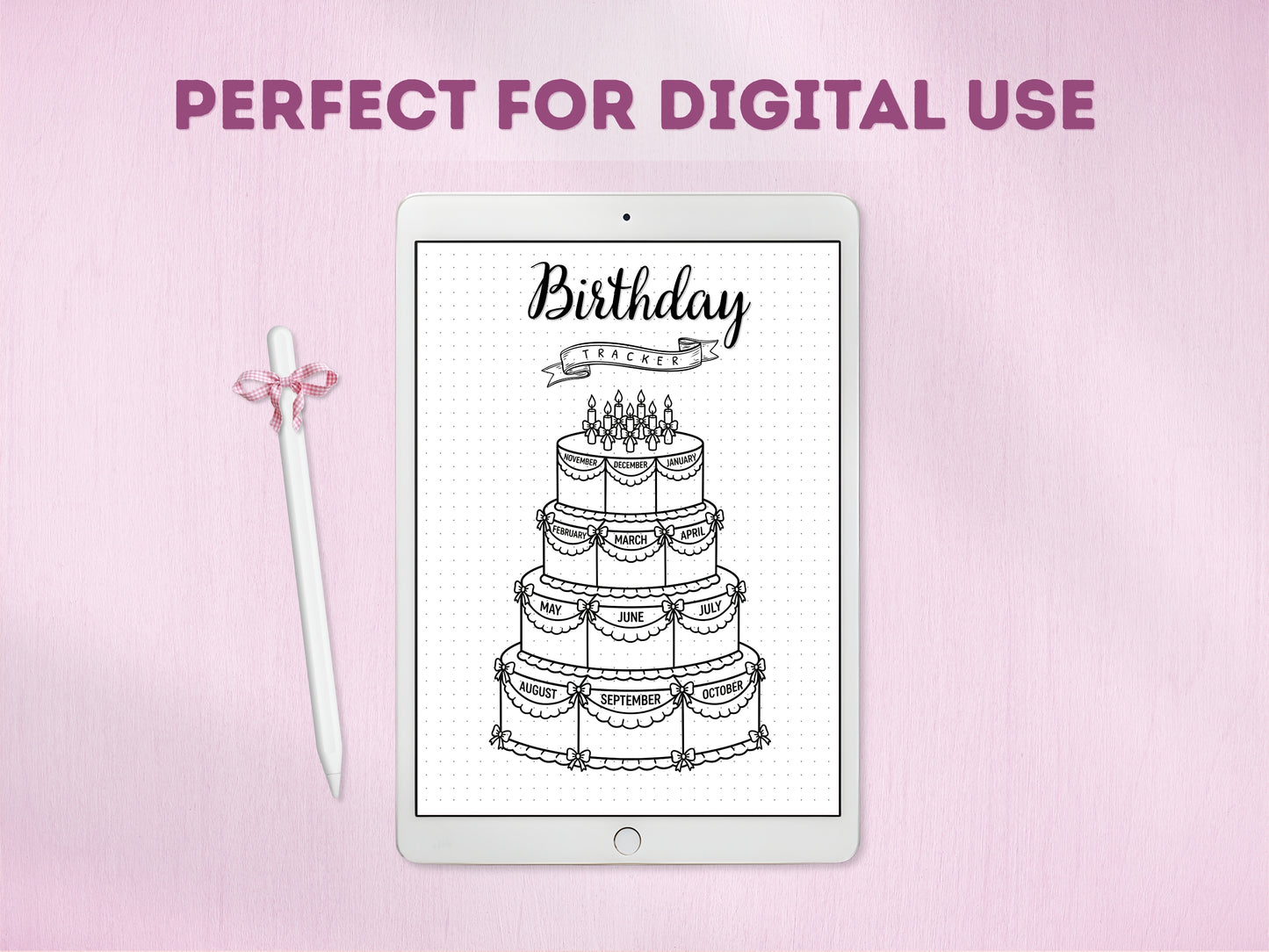 Premade Coquette Birthday Cake Tracker
