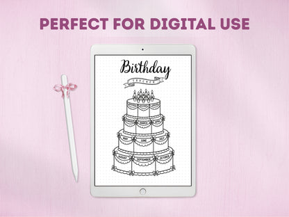 Premade Coquette Birthday Cake Tracker