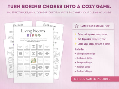 ADHD Cleaning & Home Reset Planner (Editable Bundle)