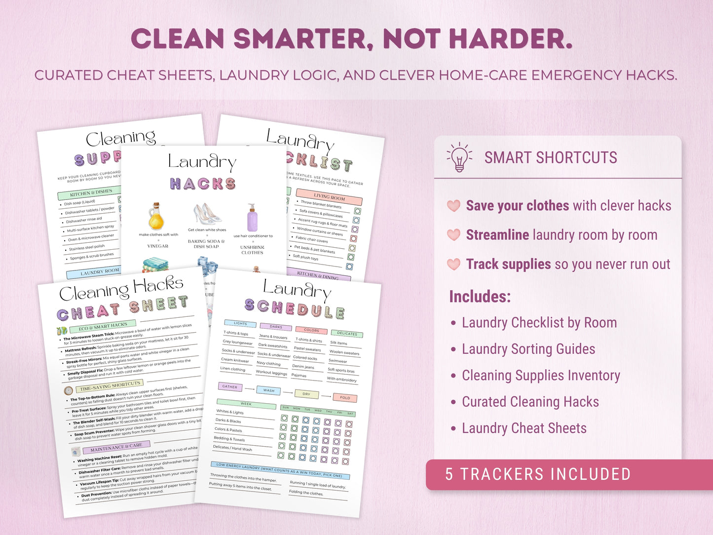ADHD Cleaning & Home Reset Planner (Editable Bundle)