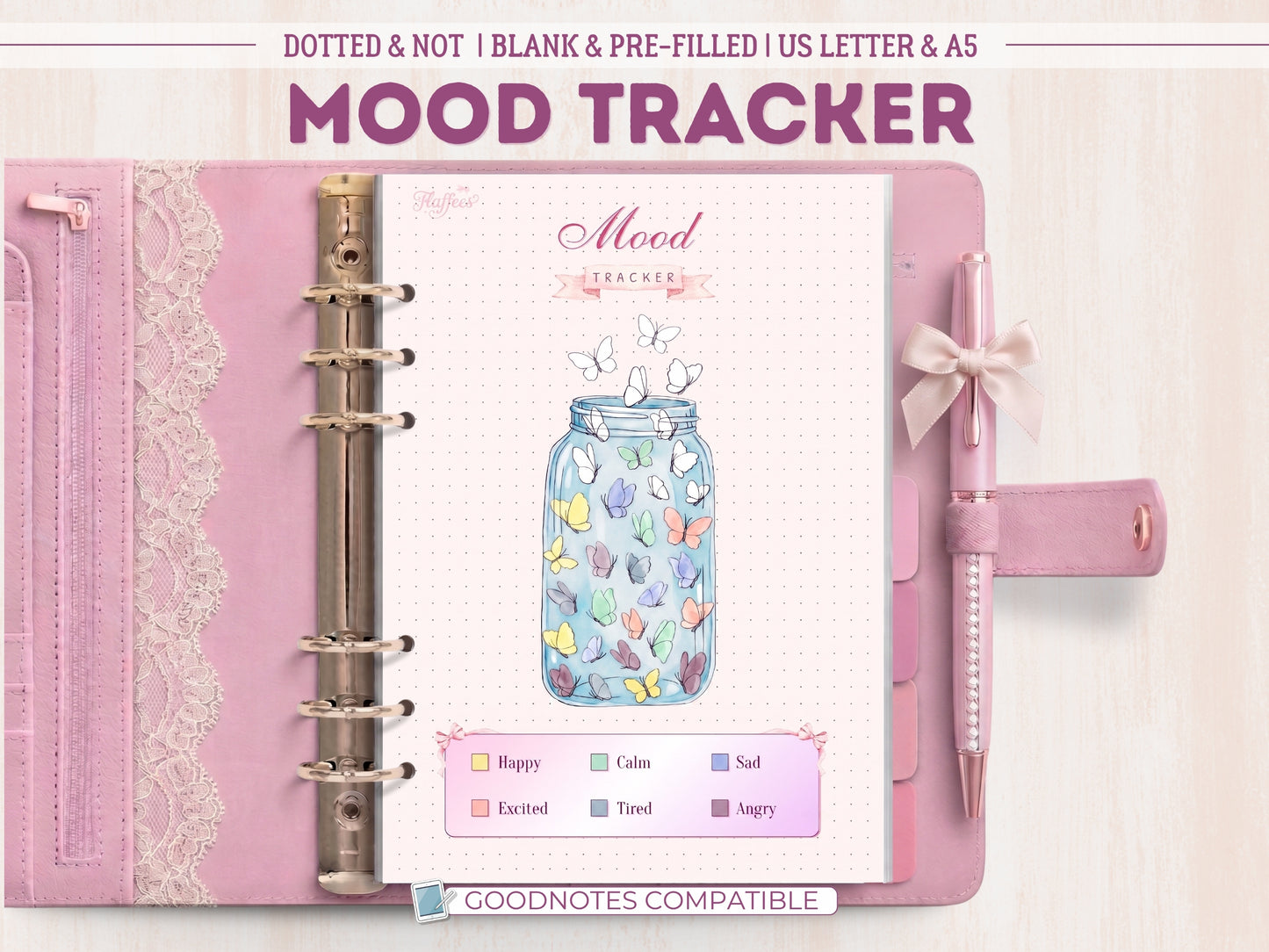 Premade Butterfly Jar Bujo Mood Tracker