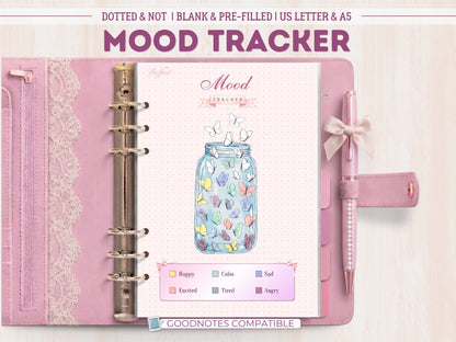 Premade Butterfly Jar Bujo Mood Tracker