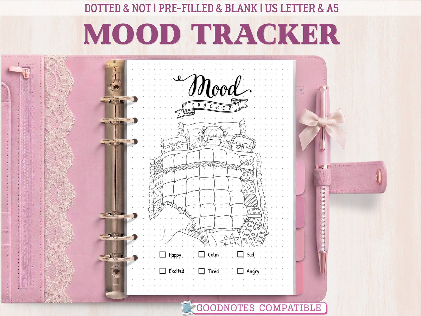 Premade Coquette Bed Mood Tracker