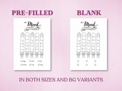 Premade Coquette Ice Cream Mood Tracker