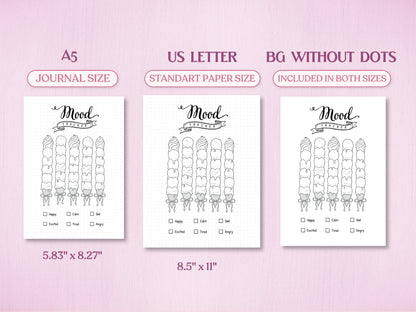 Premade Coquette Ice Cream Mood Tracker