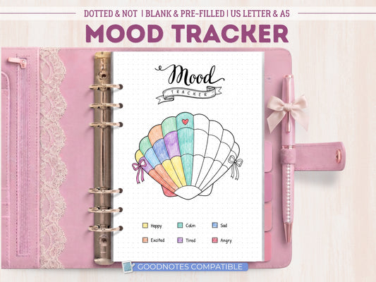 Premade Seashell Bujo Mood Tracker