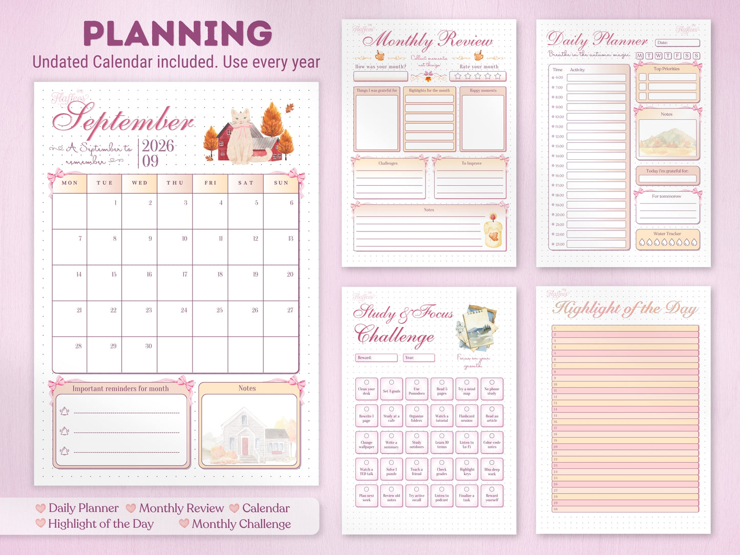 Pre-made September Bullet Journal Bundle