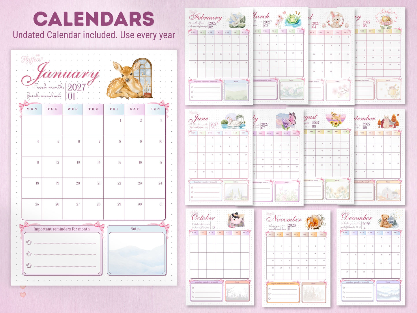 2026-2027 Coquette Bullet Journal Bundle | Printable & Digital All-in-One Planner