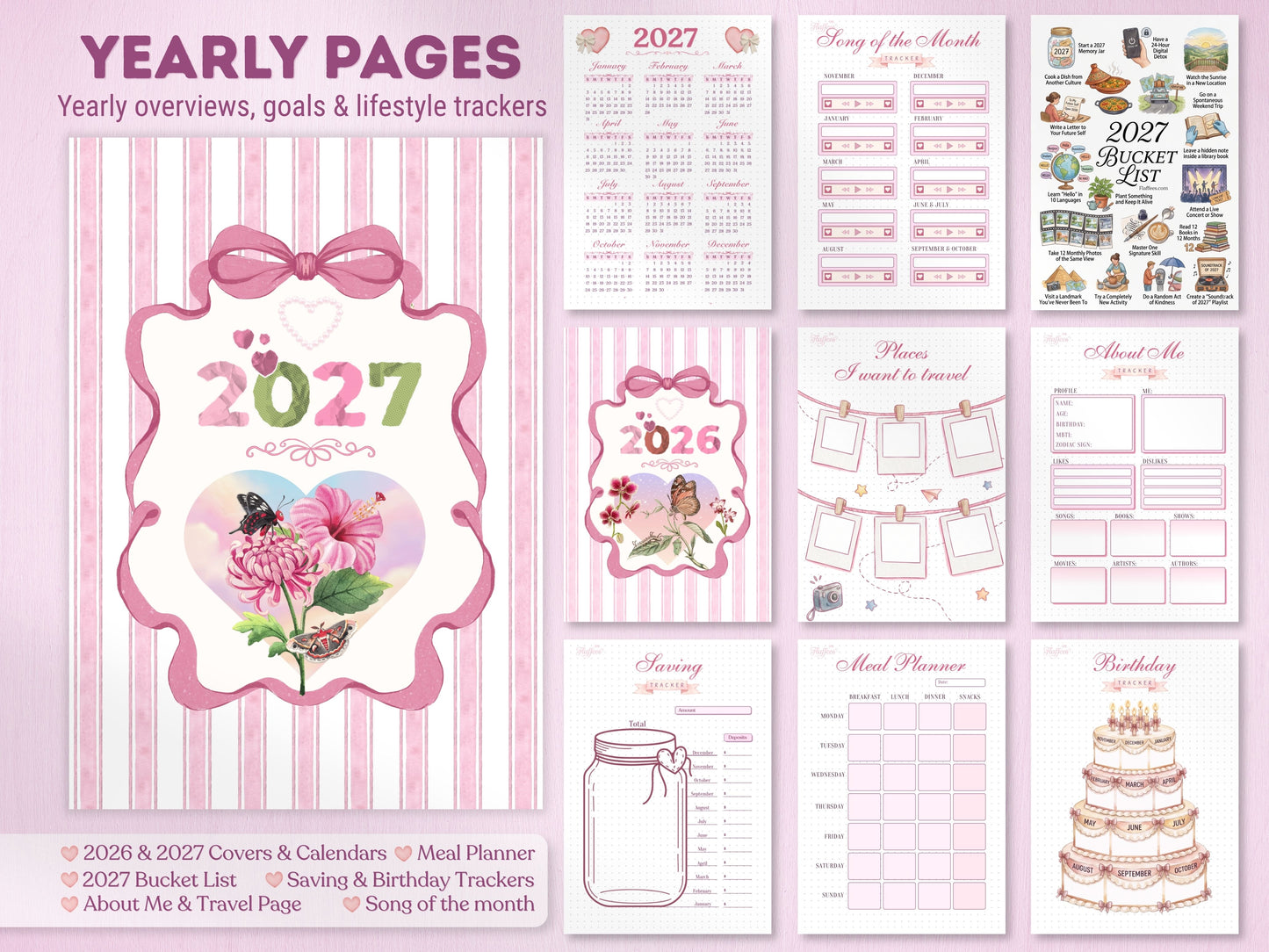 2026-2027 Coquette Bullet Journal Bundle | Printable & Digital All-in-One Planner