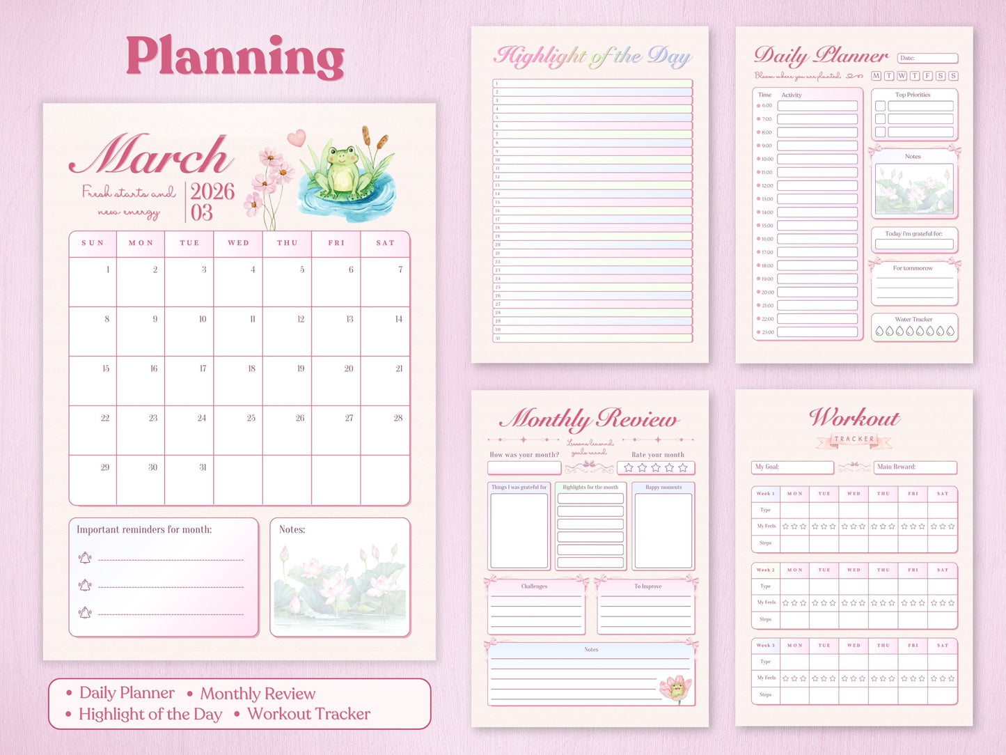 March Aesthetic Bullet Journal Setup