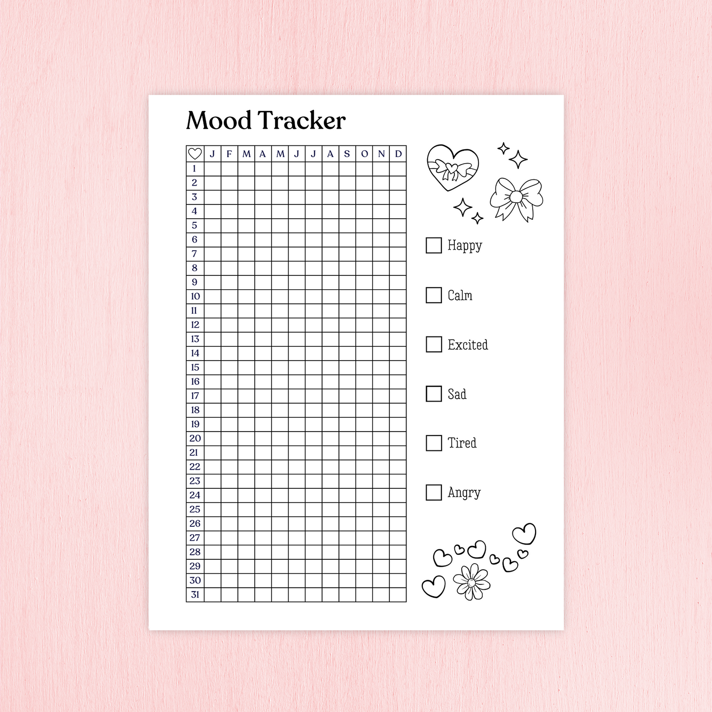 Free Printable Trackers Bundle (Mood + Weather + Sleep)