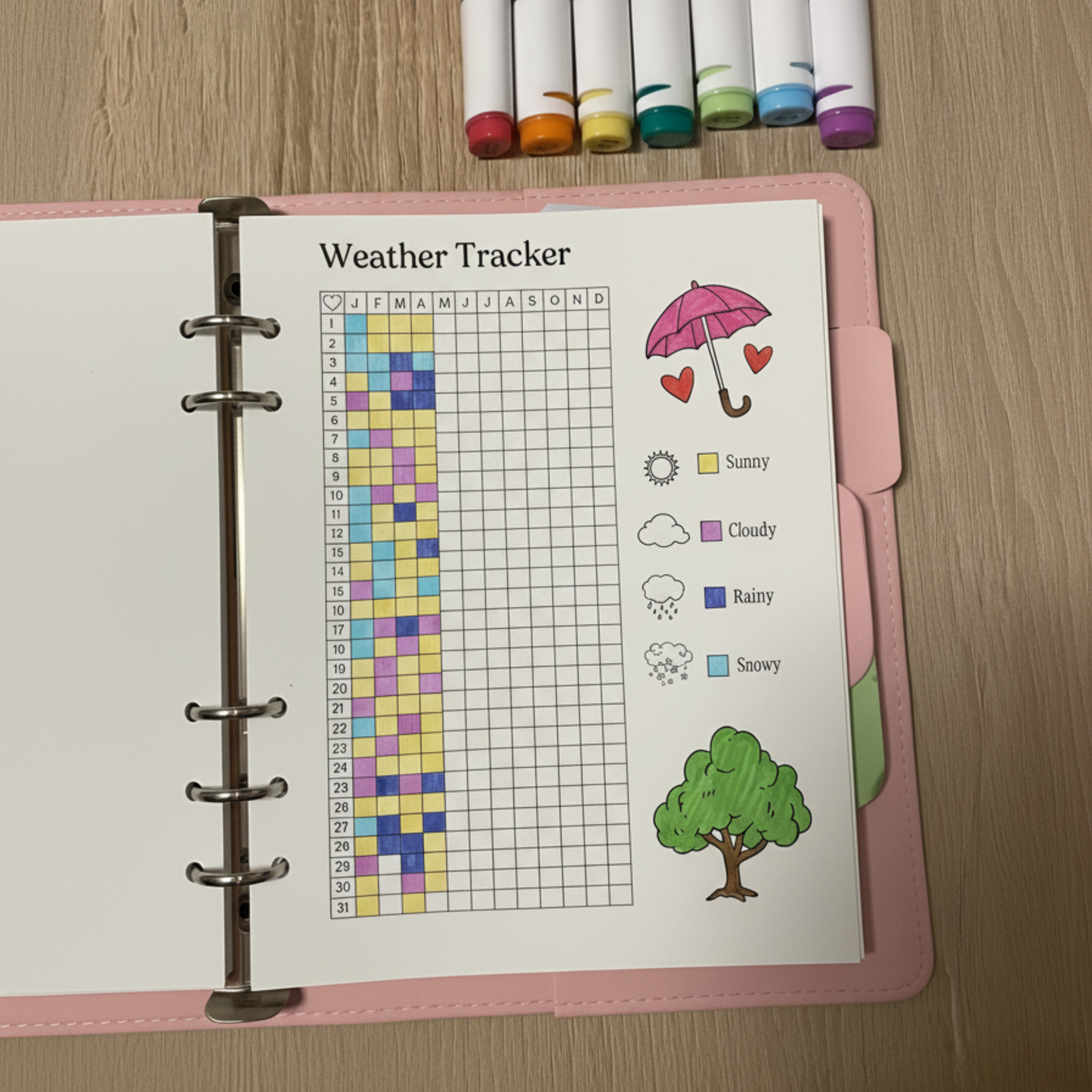 Free Printable Trackers Bundle (Mood + Weather + Sleep)