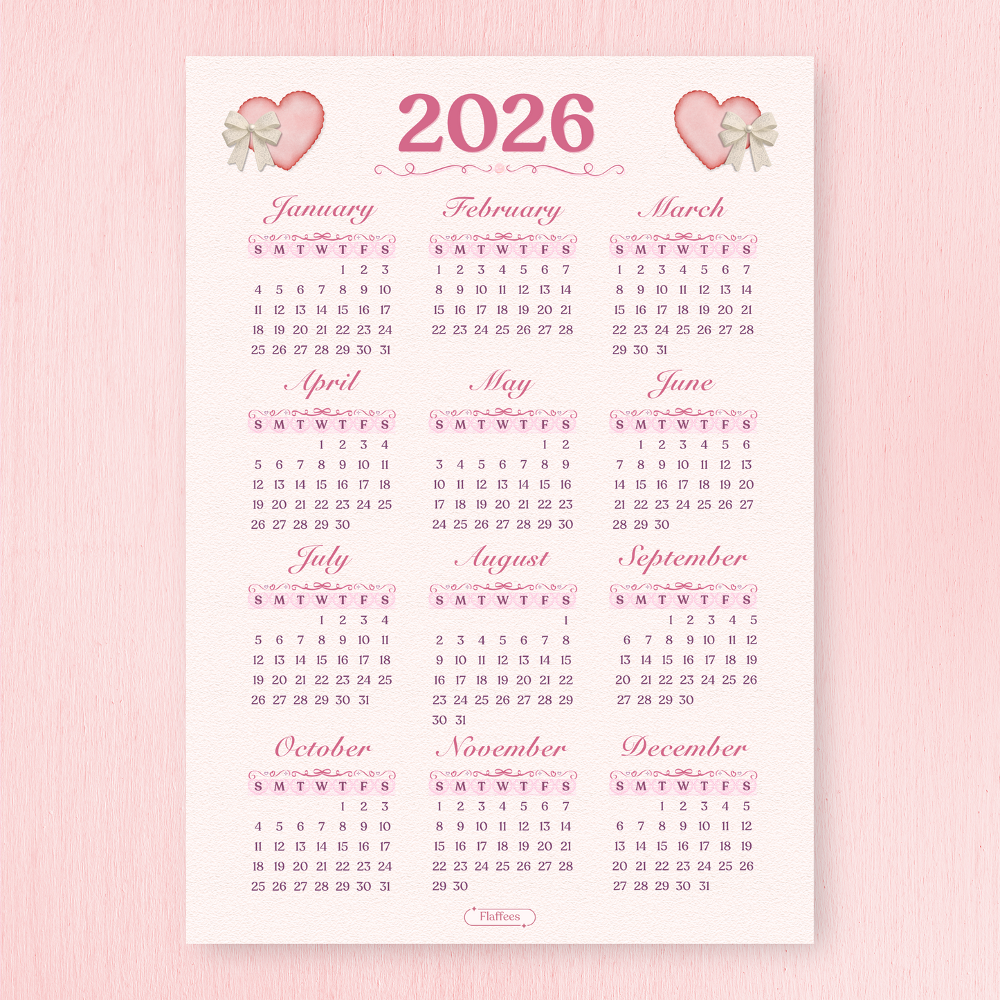 Free 2026 calendar