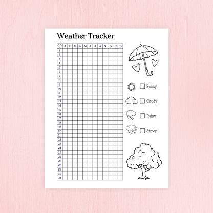 Free Printable Trackers Bundle (Mood + Weather + Sleep)